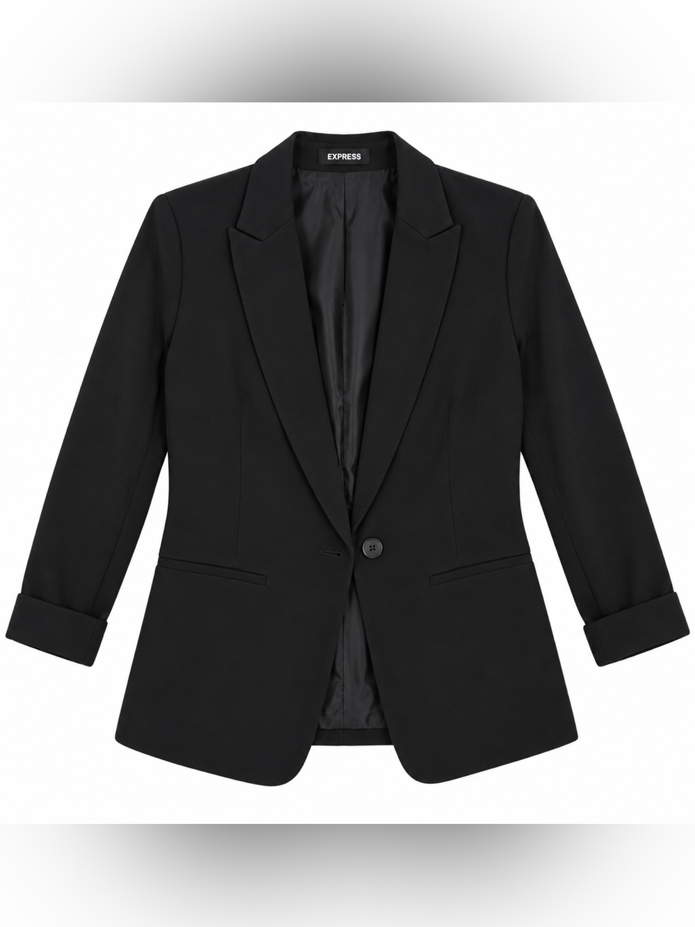 Express Black Single-Button Tailored Blazer